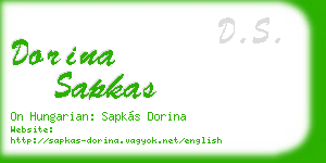 dorina sapkas business card