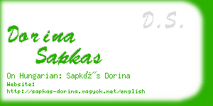 dorina sapkas business card